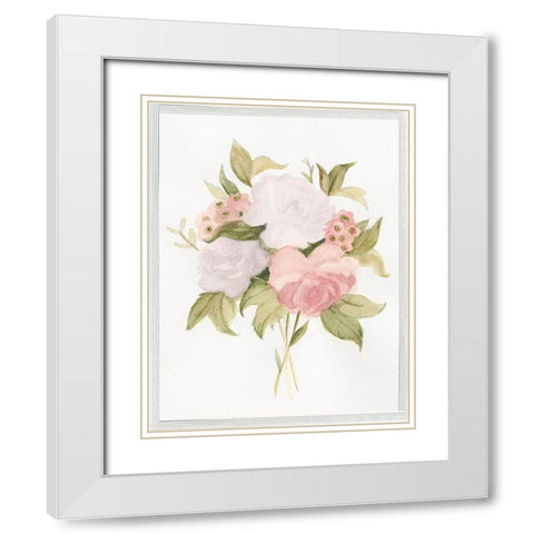Soft Bouquet I White Modern Wood Framed Art Print with Double Matting by Scarvey, Emma