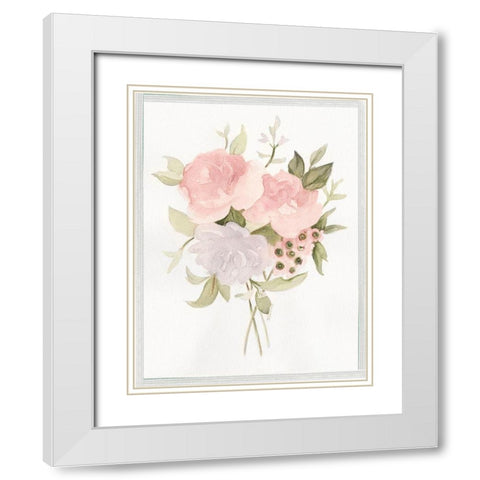 Soft Bouquet II White Modern Wood Framed Art Print with Double Matting by Scarvey, Emma