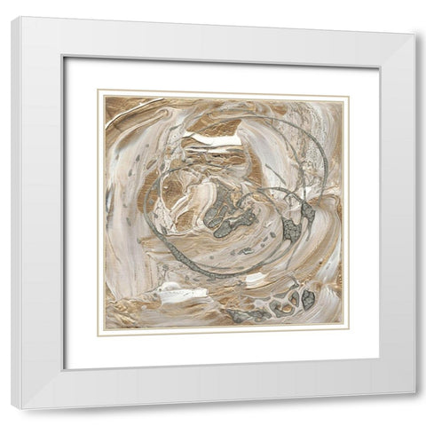 Silver and Gold I White Modern Wood Framed Art Print with Double Matting by Ludwig, Alicia