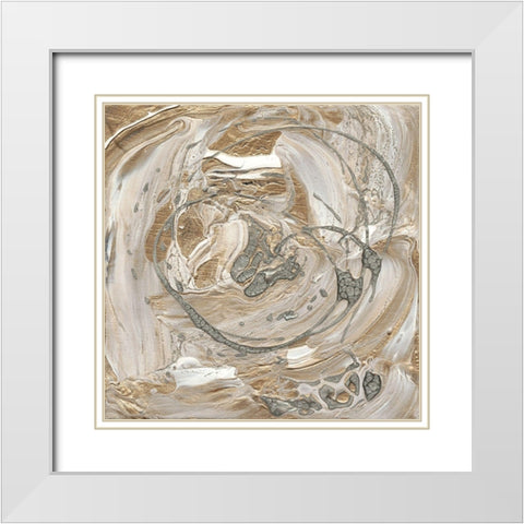 Silver and Gold I White Modern Wood Framed Art Print with Double Matting by Ludwig, Alicia