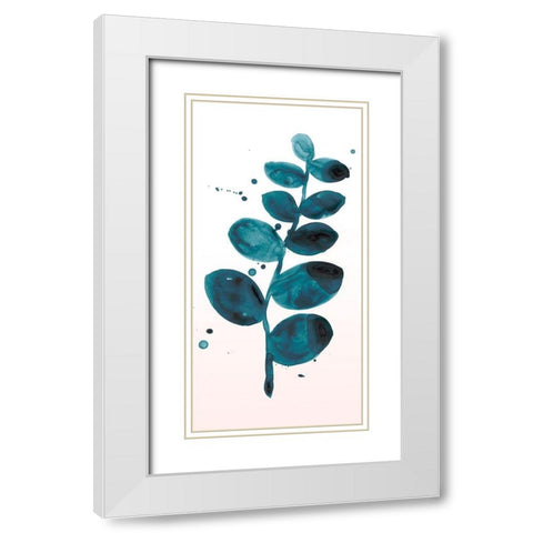 Stems in Indigo I White Modern Wood Framed Art Print with Double Matting by Vess, June Erica