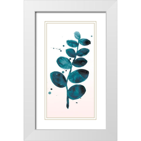 Stems in Indigo I White Modern Wood Framed Art Print with Double Matting by Vess, June Erica