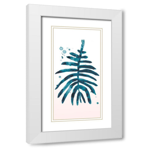 Stems in Indigo II White Modern Wood Framed Art Print with Double Matting by Vess, June Erica