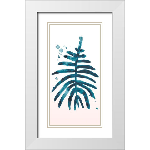 Stems in Indigo II White Modern Wood Framed Art Print with Double Matting by Vess, June Erica
