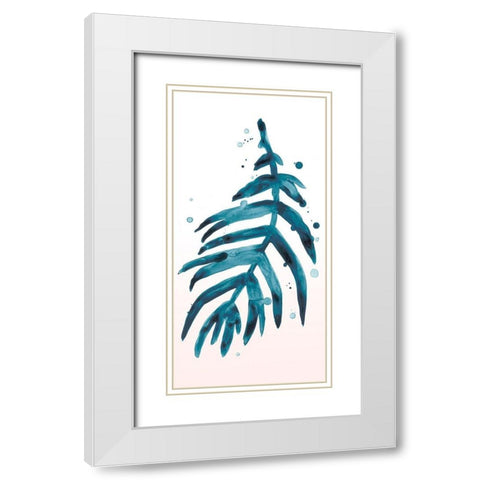 Stems in Indigo IV White Modern Wood Framed Art Print with Double Matting by Vess, June Erica
