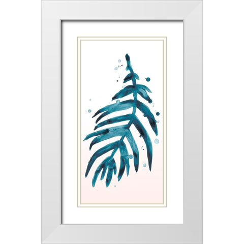 Stems in Indigo IV White Modern Wood Framed Art Print with Double Matting by Vess, June Erica