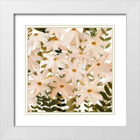 Daisy Field I White Modern Wood Framed Art Print with Double Matting by Scarvey, Emma