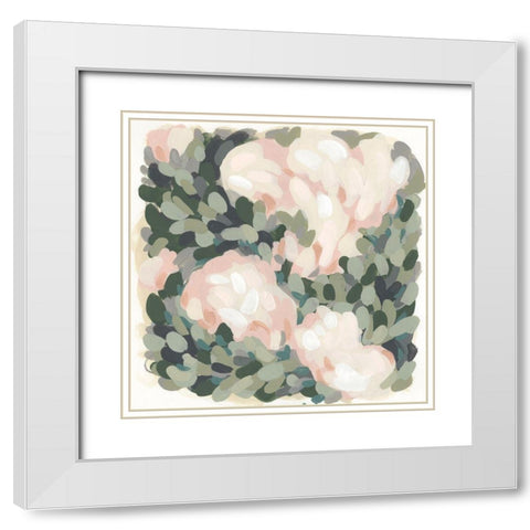 Blush and Celadon II White Modern Wood Framed Art Print with Double Matting by Vess, June Erica