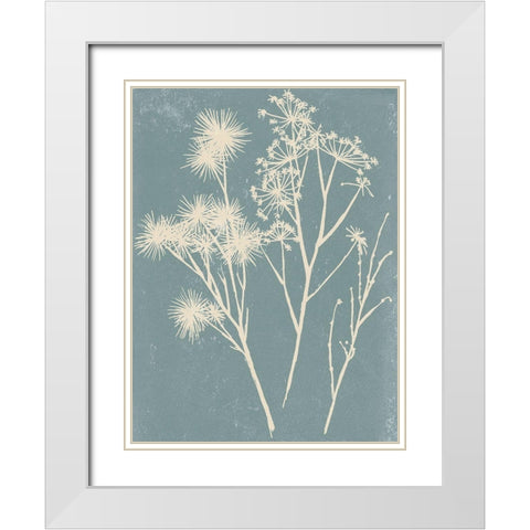 Small Spray I White Modern Wood Framed Art Print with Double Matting by Wang, Melissa