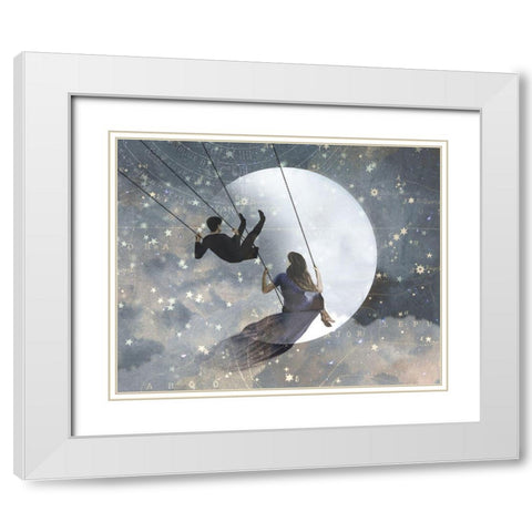 Celestial Love II White Modern Wood Framed Art Print with Double Matting by Borges, Victoria