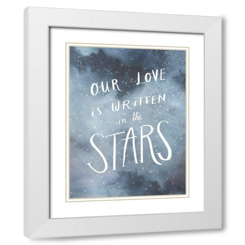 Celestial Love IV White Modern Wood Framed Art Print with Double Matting by Borges, Victoria