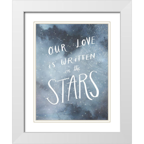 Celestial Love IV White Modern Wood Framed Art Print with Double Matting by Borges, Victoria