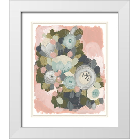 Blossom Cascade I White Modern Wood Framed Art Print with Double Matting by Vess, June Erica