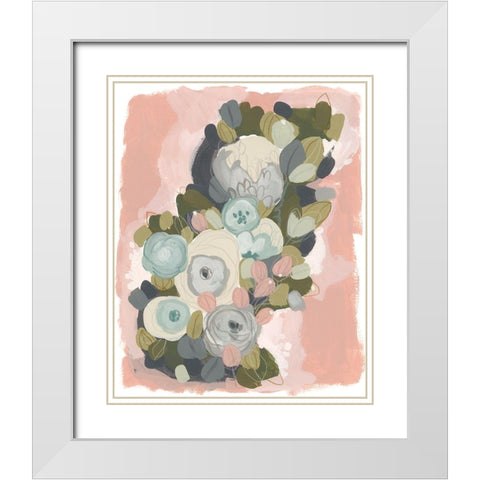 Blossom Cascade II White Modern Wood Framed Art Print with Double Matting by Vess, June Erica