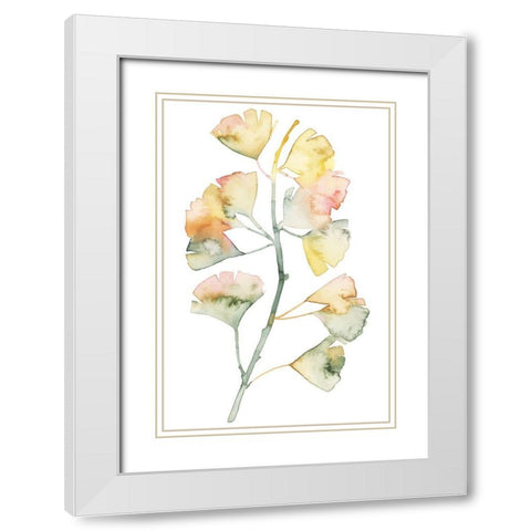 Maidenhair Branch II White Modern Wood Framed Art Print with Double Matting by Popp, Grace