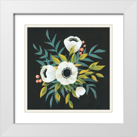 Anemone Posy II White Modern Wood Framed Art Print with Double Matting by Popp, Grace