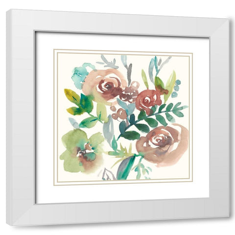 Rosealeah I White Modern Wood Framed Art Print with Double Matting by Zarris, Chariklia