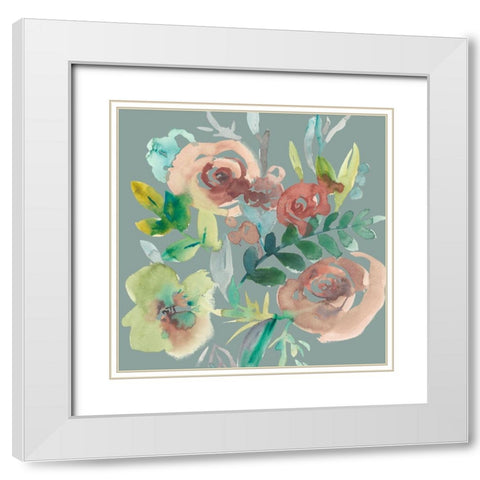 Rosealeah V White Modern Wood Framed Art Print with Double Matting by Zarris, Chariklia