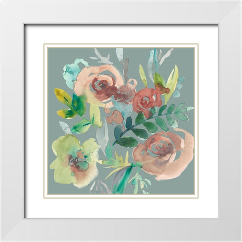 Rosealeah V White Modern Wood Framed Art Print with Double Matting by Zarris, Chariklia