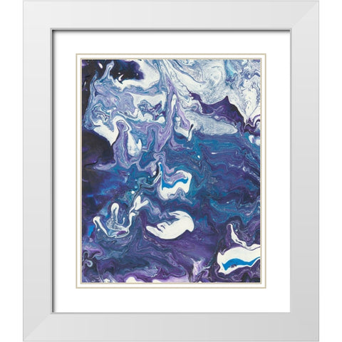 Meandering Mulberry I White Modern Wood Framed Art Print with Double Matting by Moore, Regina