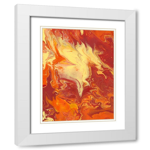Nomadic Blaze I White Modern Wood Framed Art Print with Double Matting by Moore, Regina