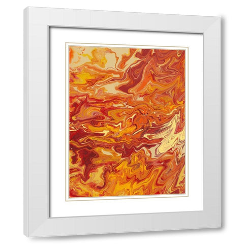 Nomadic Blaze IV White Modern Wood Framed Art Print with Double Matting by Moore, Regina