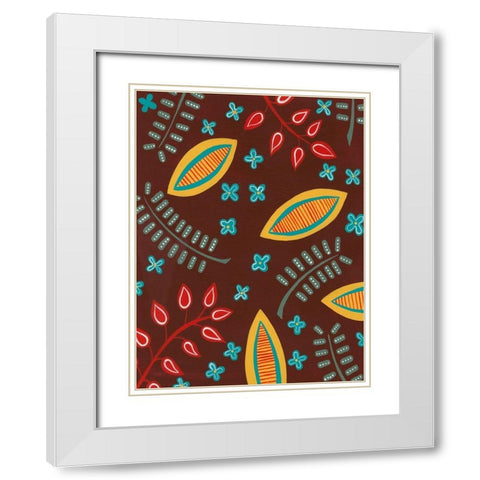 Stylized Motif I White Modern Wood Framed Art Print with Double Matting by Moore, Regina