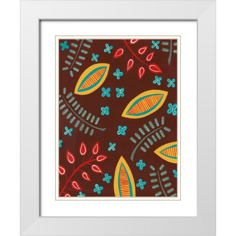 Stylized Motif I White Modern Wood Framed Art Print with Double Matting by Moore, Regina