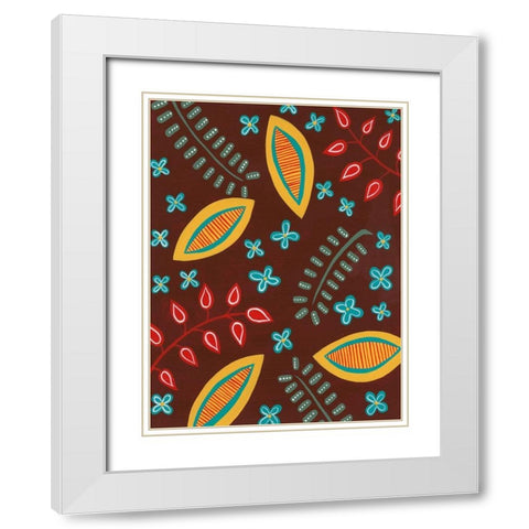 Stylized Motif II White Modern Wood Framed Art Print with Double Matting by Moore, Regina
