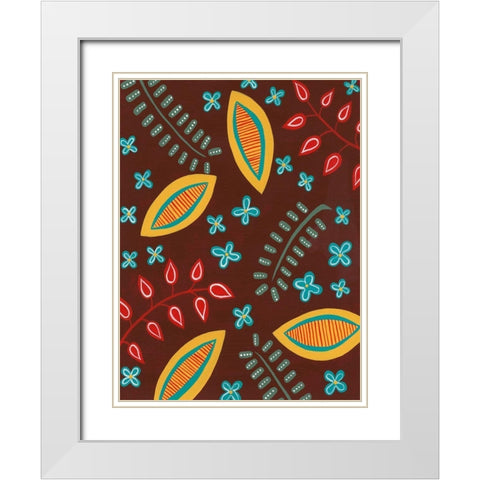 Stylized Motif II White Modern Wood Framed Art Print with Double Matting by Moore, Regina