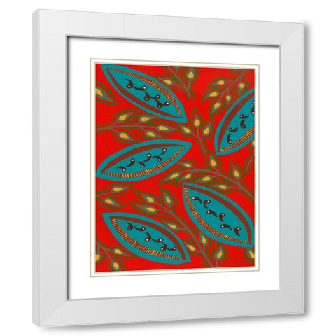 Stylized Motif III White Modern Wood Framed Art Print with Double Matting by Moore, Regina
