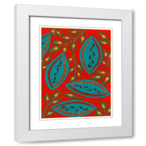 Stylized Motif IV White Modern Wood Framed Art Print with Double Matting by Moore, Regina