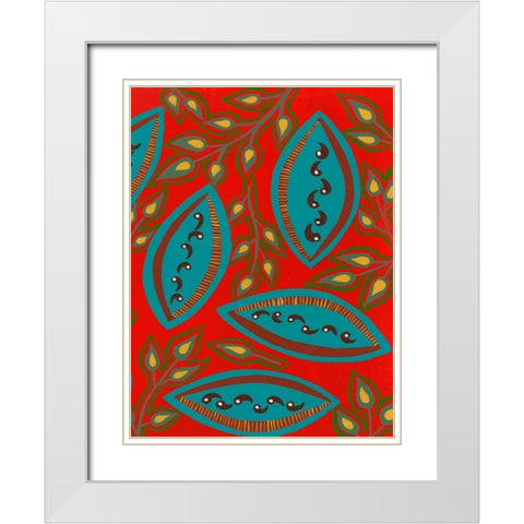 Stylized Motif IV White Modern Wood Framed Art Print with Double Matting by Moore, Regina