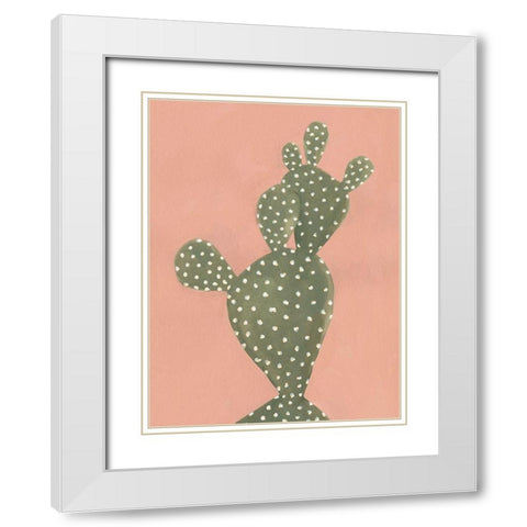 Coral Cacti II White Modern Wood Framed Art Print with Double Matting by Scarvey, Emma