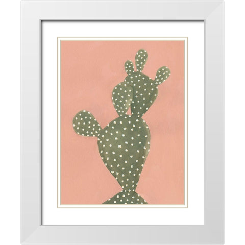 Coral Cacti II White Modern Wood Framed Art Print with Double Matting by Scarvey, Emma