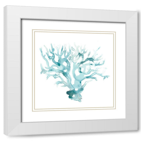 Ocean Cameo I White Modern Wood Framed Art Print with Double Matting by Vess, June Erica