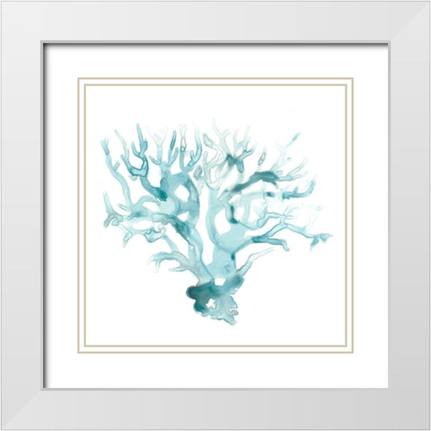 Ocean Cameo I White Modern Wood Framed Art Print with Double Matting by Vess, June Erica