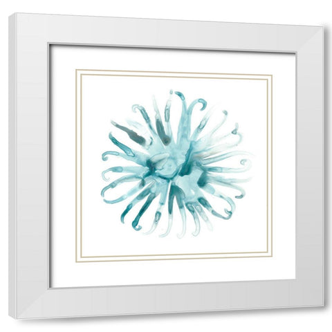 Ocean Cameo II White Modern Wood Framed Art Print with Double Matting by Vess, June Erica