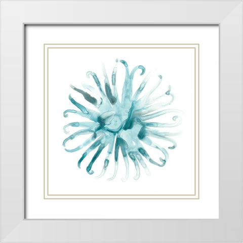 Ocean Cameo II White Modern Wood Framed Art Print with Double Matting by Vess, June Erica