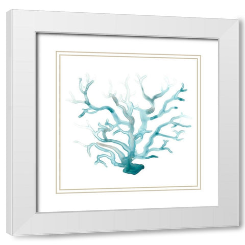 Ocean Cameo III White Modern Wood Framed Art Print with Double Matting by Vess, June Erica