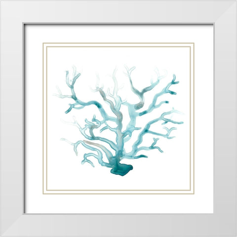 Ocean Cameo III White Modern Wood Framed Art Print with Double Matting by Vess, June Erica