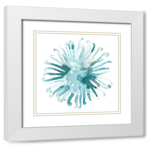 Ocean Cameo IV White Modern Wood Framed Art Print with Double Matting by Vess, June Erica