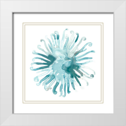 Ocean Cameo IV White Modern Wood Framed Art Print with Double Matting by Vess, June Erica