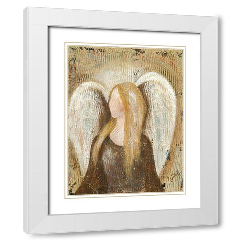 Angel White Modern Wood Framed Art Print with Double Matting by Reynolds, Jade