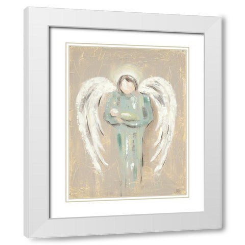 Angel Love White Modern Wood Framed Art Print with Double Matting by Reynolds, Jade