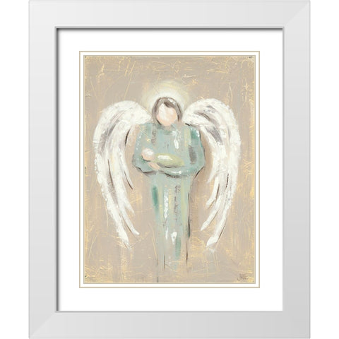 Angel Love White Modern Wood Framed Art Print with Double Matting by Reynolds, Jade