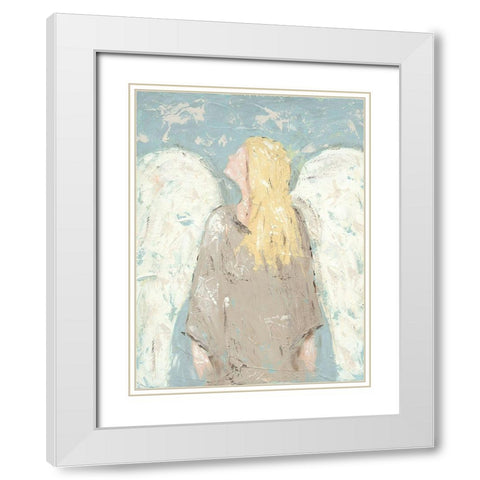 Angel Waiting White Modern Wood Framed Art Print with Double Matting by Reynolds, Jade