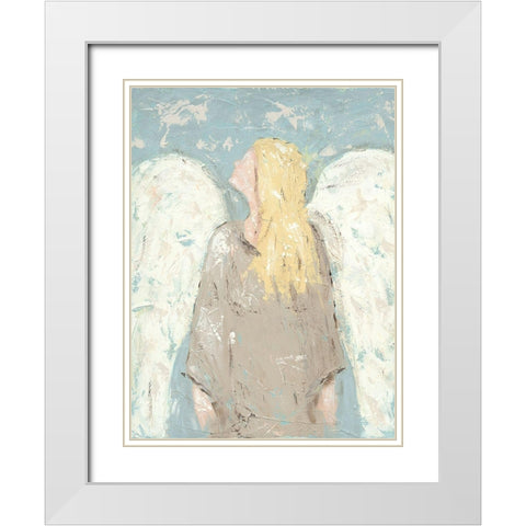 Angel Waiting White Modern Wood Framed Art Print with Double Matting by Reynolds, Jade