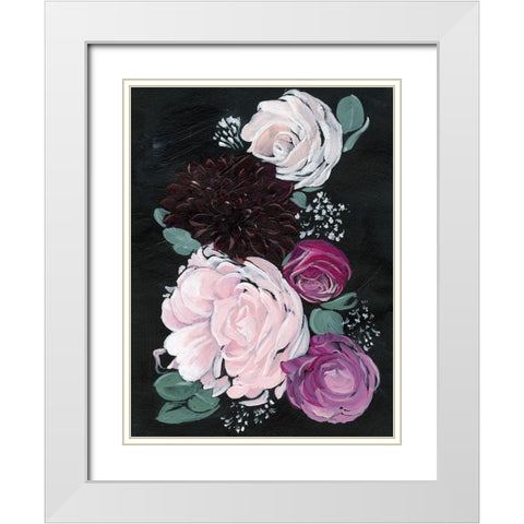Dark and Dreamy Floral I White Modern Wood Framed Art Print with Double Matting by Parker, Jennifer Paxton