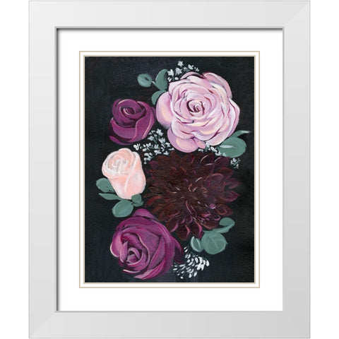 Dark and Dreamy Floral II White Modern Wood Framed Art Print with Double Matting by Parker, Jennifer Paxton